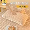 Juego de Dos Fundas de Almohada de Terciopelo de Leche, Toalla de Almohada de Vellón de Coral, Funda para Almohada de Algodón Puro, Individual 48cmx74cm, Otoño Invierno