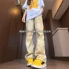 Novedad de Verano Jeans Casuales Estampados Marca de Tendencia Estilo Coreano de Moda Pantalones Casuales Holgados de Pierna Recta Pierna Ancha Ropa para Hombre
