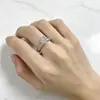 Anel simples e versátil da série prata, anel geométrico de dedo indicador com borla de lava, anel aberto personalizado para meninas e casais, moderno para homens