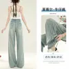 Jeans Denim Tencel Retrô Nostálgico 2026 para Mulheres, Calças de Seda Gelada Finas de Verão, Cintura Alta, Caimento Solto, Perna Larga, Dropshipping