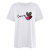 Camiseta Dia dos Namorados Tamanho Grande Ombro Manga Curta Estampa Ponto LOVE Xadrez Leopardo LOVE Camiseta Verão Comércio Exterior Atacado