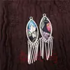 Pendientes Vintage Bordados Hechos a Mano de Estilo Étnico de Moda con Borlas Pequeñas, Joyería de Plata Miao de Yunnan, Color Blanco, Tamaño 41
