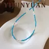 Moderna Fresca Versátil Plata Triturada Perla Natural de Agua Dulce Turquesa Collar Lujo Ligero Nicho Sentido de Alta Gama Joyería para Mujeres