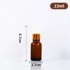 Botellas dispensadoras de esencia cosmética líquida portátiles al por mayor del fabricante, Botellas vacías, Botellas gotero de vidrio ámbar transparente para aceites esenciales
