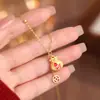 Bolsa de la Suerte Original de Plata Pura S925 Colgante de Collar de Pony Pulsera de Hilo Rojo Pendientes Elegantes Joyería del Año Zodiacal Venta al por Mayor