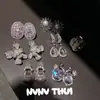 Joyas: Aretes de Flor de Iris Engastados a Mano con Adorno Completo de Diamantes, Alta Costura para Ropa de Noche, Juego de Aretes de Flor de Girasol con Diamantes Brillantes y Perlas