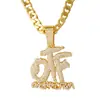 Colar Pingente Cruzado Hip-Hop Full Diamond Patchwork de Letras Punk Tendência Personalidade Rap Cuban Joias Atacado