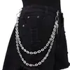 Popular Cadena de Metal Doble Capa Personalizada de Amazon Colgante de Calavera Cruz Tornillo Cadena Versátil para Pantalones de Hombre Hip-Hop
