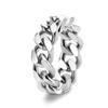 Joyería de moda europea y americana de acero de titanio cadena cubana anillo de cadena personalizada moda masculina joyería simple anillo estilo punk
