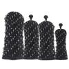 Golf cráneo negro remache funda de varilla de madera funda de varilla de empuje 1/3/5/UT varilla de madera semicircular protección de cabeza de varilla en forma de L