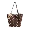 Bolso de Lunares para Mujer 2026 Nuevo Otoño Moda Versátil Bolso Tote Gran Capacidad Bolso de Hombro Único Para Clase Viajes al Trabajo
