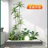 Arreglo de Paisaje Artificial de Micro-Plantas Estilo Minimalista para Recepción Comercial, Pasillo y Decoración de Entrada, Adorno de Musgo Artificial de Alta Calidad