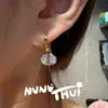 Set de Alta Costura de Joyería Estrella Brillante Olas de Río Estrelladas Anillo Huevo de Paloma de 4 Quilates Ojo de Ochema Europeo Antiguo Pendientes de Diamante Centelleantes