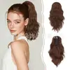 Peluca de coleta alta con ondas grandes estilo clip-on europea y americana para mujer, seda de alta temperatura, moderna, para citas, superventas, coleta rizada elástica