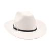 Sombrero de jazz con protección solar retro transfronterizo al por mayor, sencillo, de alta gama, con cinturón, sombrero de vaquero de color sólido a la moda