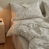 Juego de Cama de Gasa de Doble Capa Aeróbica Clase a de Cuatro Piezas Funda de Edredón de Gasa de Lunares de Algodón Puro Juego de Tres Piezas para Dormitorio Todo el Año