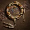 Pulseira de Bodhi de Jade Branco Hainan para Lançamento Alto Pulseira de Bodhi Colar Longo com Borla Anel de Corrida Wen Brinquedo Rosário Antigo de Mão