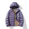 Nuevo Cardigan de Invierno Casual Cómodo de Plumas de Pato Cálido Unisex Color Sólido con Capucha Ligera Chaqueta de Plumas Venta al por Mayor