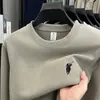 Sudadera Gruesa Bordada de Algodón de Fibra Larga para Hombre, Nueva Colección Otoño/Invierno 2026, Gruesa, Cuello Redondo, Casual, Moderna, Camiseta Base para Hombre