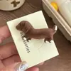 Pinzas para el pelo de dibujos animados lindas estilo coreano, perrito marrón, para mujer, pinzas de pico de pato versátiles para flequillo, accesorios para el pelo de niños