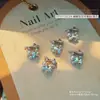Nueva Guirnalda de Perlas Navideñas Accesorios para Uñas con Lazo Invierno Romántico Flor de Aleación Diamante Terminado Broca para Uñas