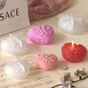 Papoula Coração Moldado Grande, Médio e Pequeno Padrão de Coração em Relevo Ornamento de Gesso DIY Vela Perfumada Presente Molde de Silicone