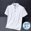 Camisa polo de seda de hielo para hombre, de manga corta, de verano, fina, de alta gama, para negocios, informal, para papá