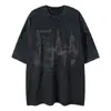 Camiseta de Algodón Puro Holgada de Talla Grande Verano Holgada Cuello Redondo Recta de Manga Corta Camiseta de Marca Moderna para Pareja para Hombres