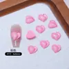 Accesorios para Uñas Rosa Melocotón al por Mayor Resina Amor Color Caramelo Corazón de Melocotón Uñas Portátiles Estilo Caliente Transfronterizo