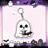 Llavero Colgante de Fantasma Lindo de Halloween Estilo Acrílico Plano Lindo Contorno de Líneas Simples Imagen Chistosa