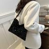 Bolso cubo de textura de alta calidad para mujer 2024 Nuevo bolso bandolera para niña, hombro, lentejuelas populares, moda combinable, bolso de mano