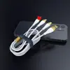 Cabo de Dados Três em Um Banhado a Ouro para Comércio Exterior Transfronteiriço Adequado para Celulares Huawei 3A Tipo-C Carregamento Rápido Cabo de Carregamento Um para Três