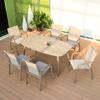 Combinación de Mesa y Silla de Malla para Exterior Simple Patio Villa Exterior Exterior Jardín Casa de Huéspedes Impermeable Protector Solar Mesa de Comedor de Ocio