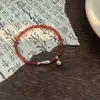 Pulseira de Prata S925 com Ágata Vermelha Design de Nicho Ano Novo Versátil Design de Nicho Chinês Moda Joias Personalizadas