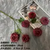 Decoração de flor artificial tom avermelhado em haste única, bola de flor para corredor de flor de seda, material para arranjo de flor de mesa para restaurante e casamentos ao ar livre