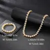 Fabricante Directo de Conjunto de Collar Hip-Hop con Forma de Corazón y Diamantes Popular Transfronterizo Personalidad Creativa Conjunto de Cadena Cubana de 10 mm