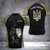 Camiseta de Hombre de Comercio Exterior Verano Manga Corta Ucrania Impresión 3D Moda Cuello Redondo Camiseta Pulóver