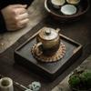 Alfombrilla de té de palma de coco natural, alfombrilla tejida de cuero hecha a mano para levantar la espuma de la tetera, posavasos aislante del calor para tetera y taza de té, repuestos para ceremonia del té Kung Fu