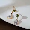 Diseñador Original Nuevo Producto Pendientes de Plata de Ley 925 con Diseño Completo Incrustados con Zirconia Gotas de Agua Pendientes de Jade Multiusos Pendientes al por Mayor
