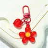 Pingente de chaveiro de flor colorida transparente, simples e versátil, fofo e feminino, decoração DIY para bolsas, pequeno ornamento pendurado, transfronteiriço