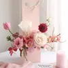 Cesta de Flores de Papel para Llevar en la Mano, Caja para Arreglo Floral del Día del Maestro, Materiales para Envolver Flores, Caja de Flores para Llevar en la Mano, Bolsa de Tote de Papel Kraft para Flores