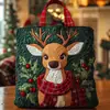 2026 Nuevo Bolso Tote Acolchado de Moda Navideño Estampado Digital Transfronterizo Bolso de Algodón Casual para el Trabajo