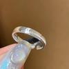 Anillo liso ojo de gato cnc plateado para mujer, anillo de dedo abierto de nicho de lujo ligero sólido, cepillado, anillo de pareja de alta gama