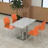 Mesa de Jantar e Cadeiras de Ardósia de Luxo Leve para Quatro Pessoas, Adequada para Restaurantes de Fast Food, Refeitórios Escolares e Uso Comercial