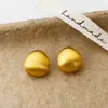 Colección de Pendientes Europeos y Americanos Transfronterizos de Moda Minimalista Lujo Ligero Gama Alta Dorados Cepillados Pendientes de Estilo Único de Nicho para Mujeres