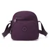 Bolsa transversal pequena semidecircular portátil de tecido de nylon para mulheres, moderna, versátil, simples, bolsa de ombro única multicamadas para celular