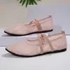 Zapatos planos cómodos en stock de Amazon 2026 otoño punta fina transfronterizos talla grande malla transpirable slip-on para mujer