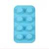Molde de Hielo Creativo DIY Patrón de Dibujos Animados Silicona Grado Alimenticio Molde Doméstico Ocho Compartimentos Color Puro Cubito de Hielo Casero Helado