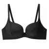 Sujetador push-up para busto pequeño con tirantes brillantes, sin costuras, sin varillas, realzador, anti-flacidez, sujetador de copa profunda para mujer, verano