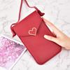 2025 Nueva Bolso Pequeño Cruzado de un Solo Hombro con Hebilla al por Mayor Corazón Transparente Pantalla Táctil Minimalista Vertical para Teléfono de Estudiante